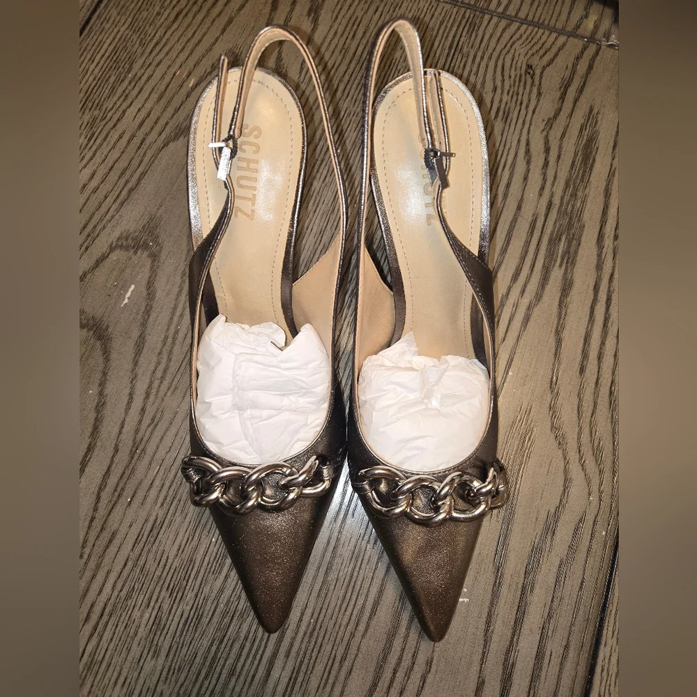 New In Box SCHUTZ Cammie Bronze  Heels